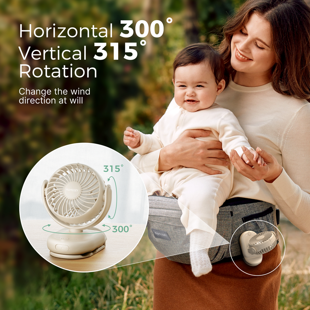 Momcozy Clip-On 4-Gang Kinderwagen-Ventilator