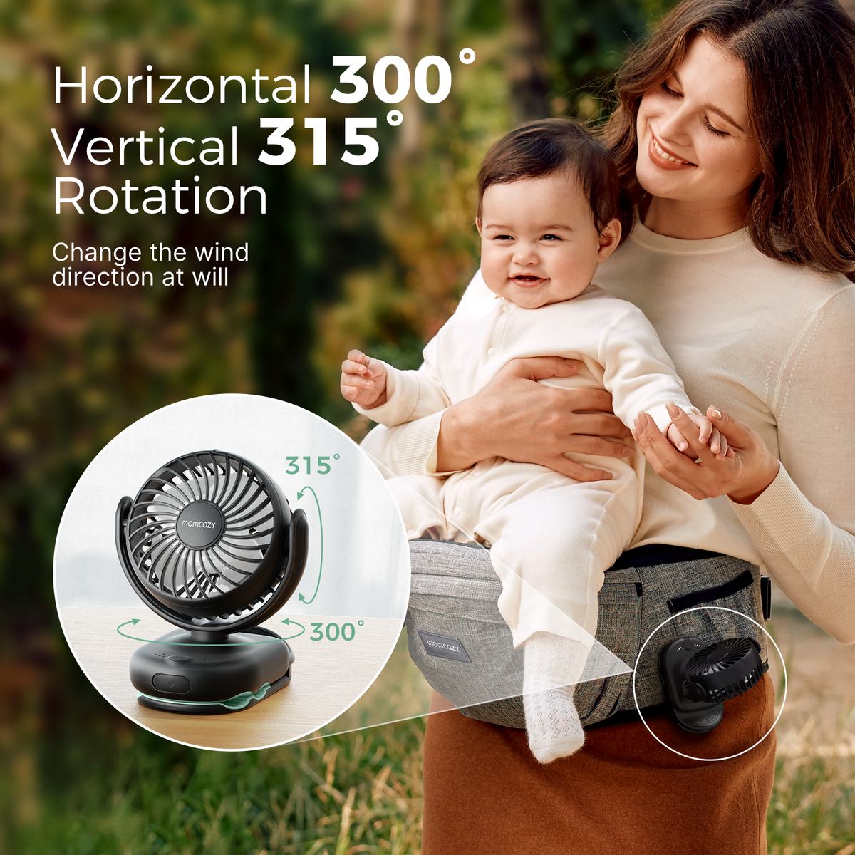 Momcozy Clip-On 4-Gang Kinderwagen-Ventilator