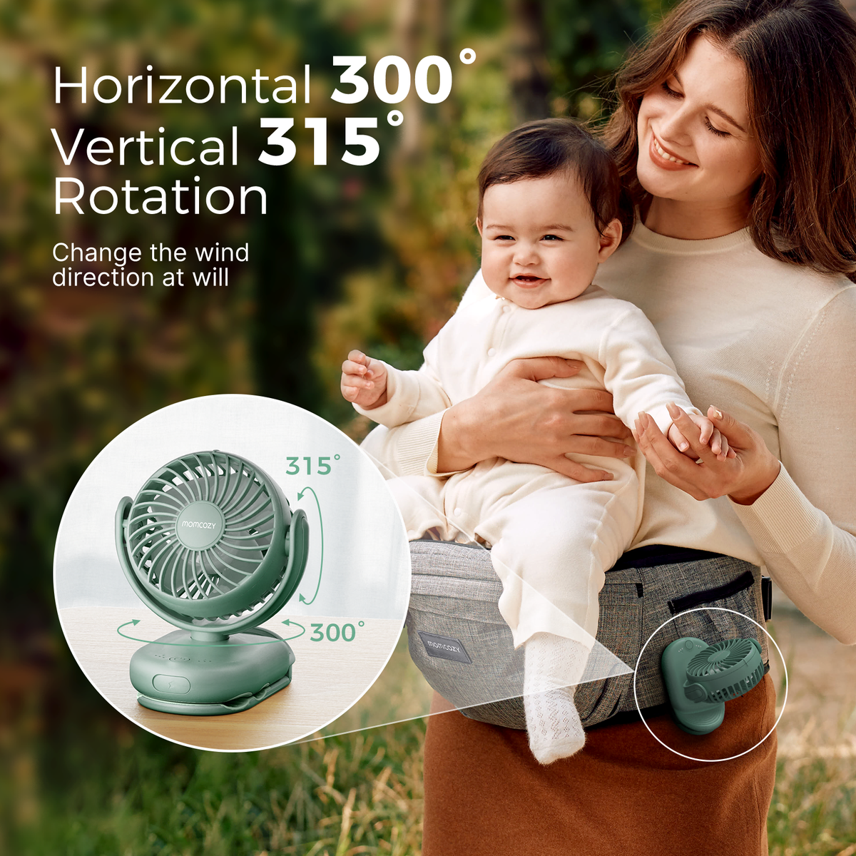 Momcozy Clip-On 4-Gang Kinderwagen-Ventilator