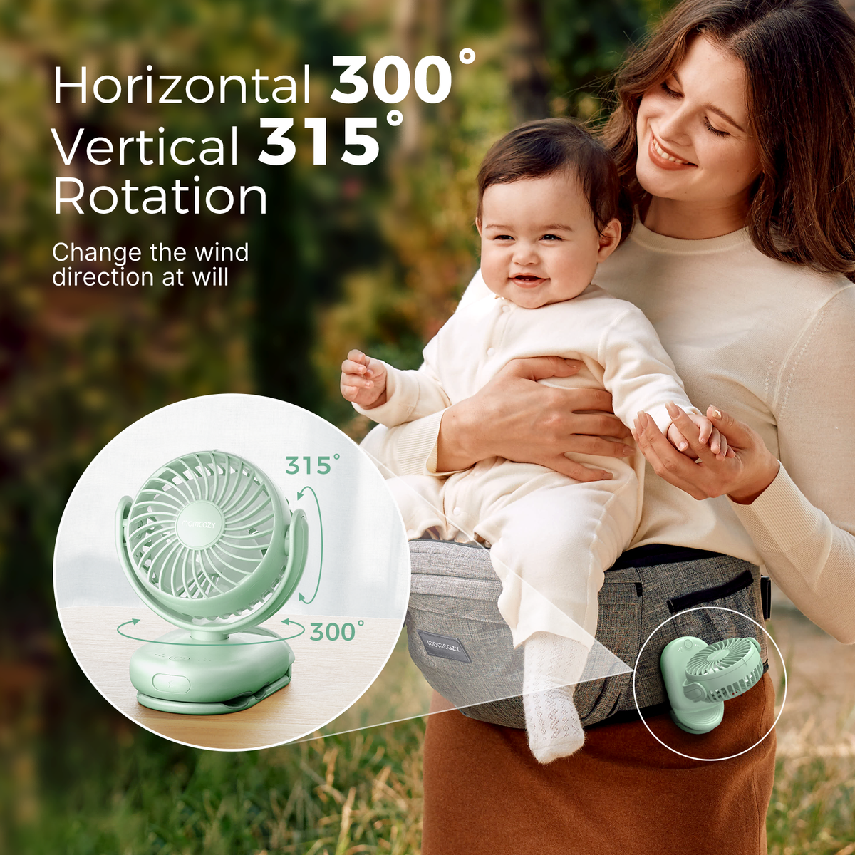 Momcozy Clip-On 4-Gang Kinderwagen-Ventilator