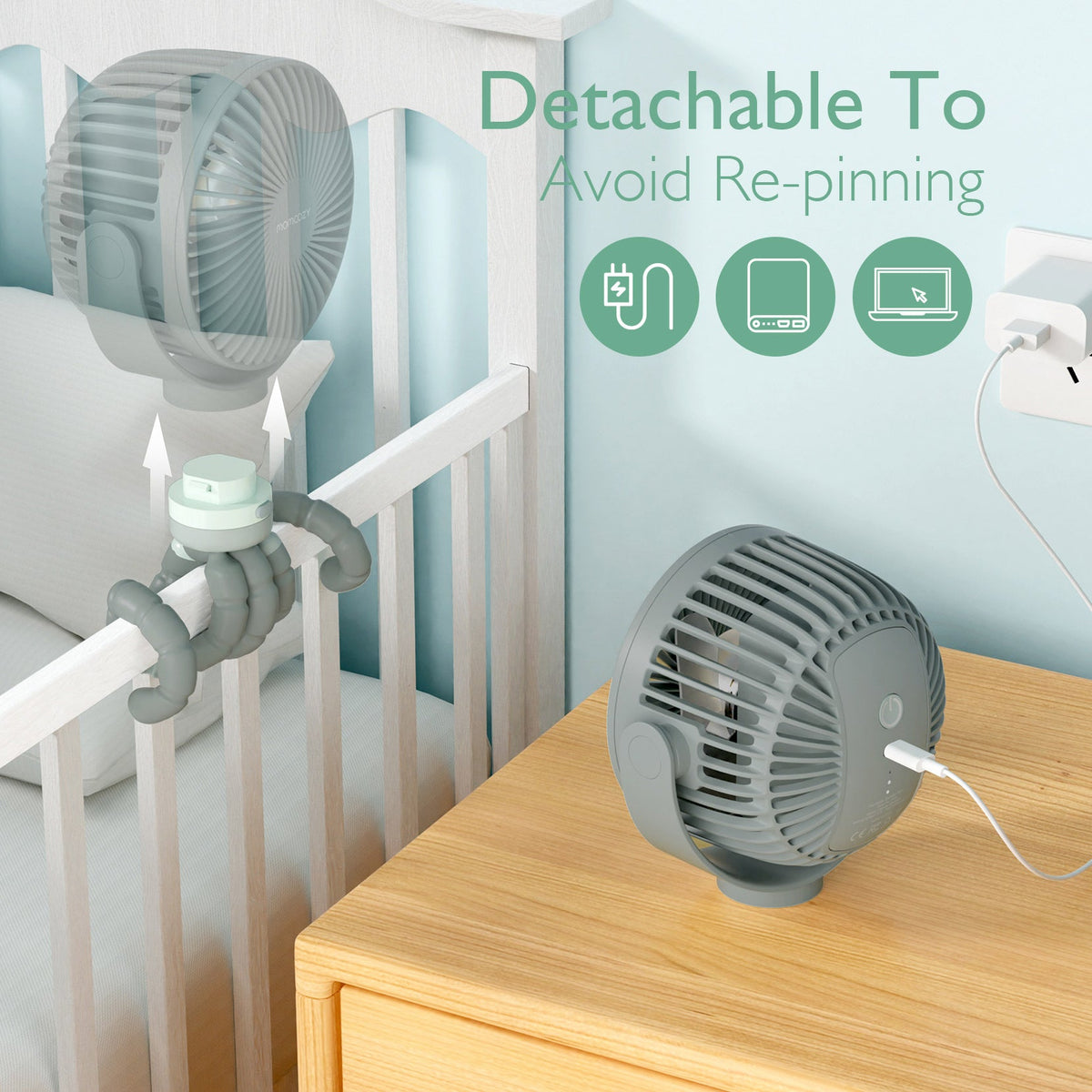 Wiederaufladbarer USB-Handventilator für die Reise