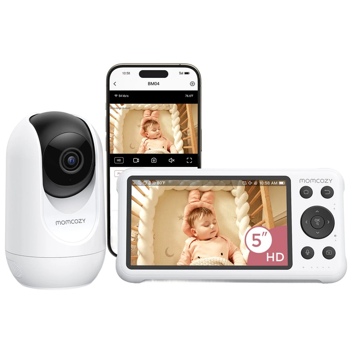 Momcozy 5-Zoll Dual-Mode Intelligentes Babyphone-BM04