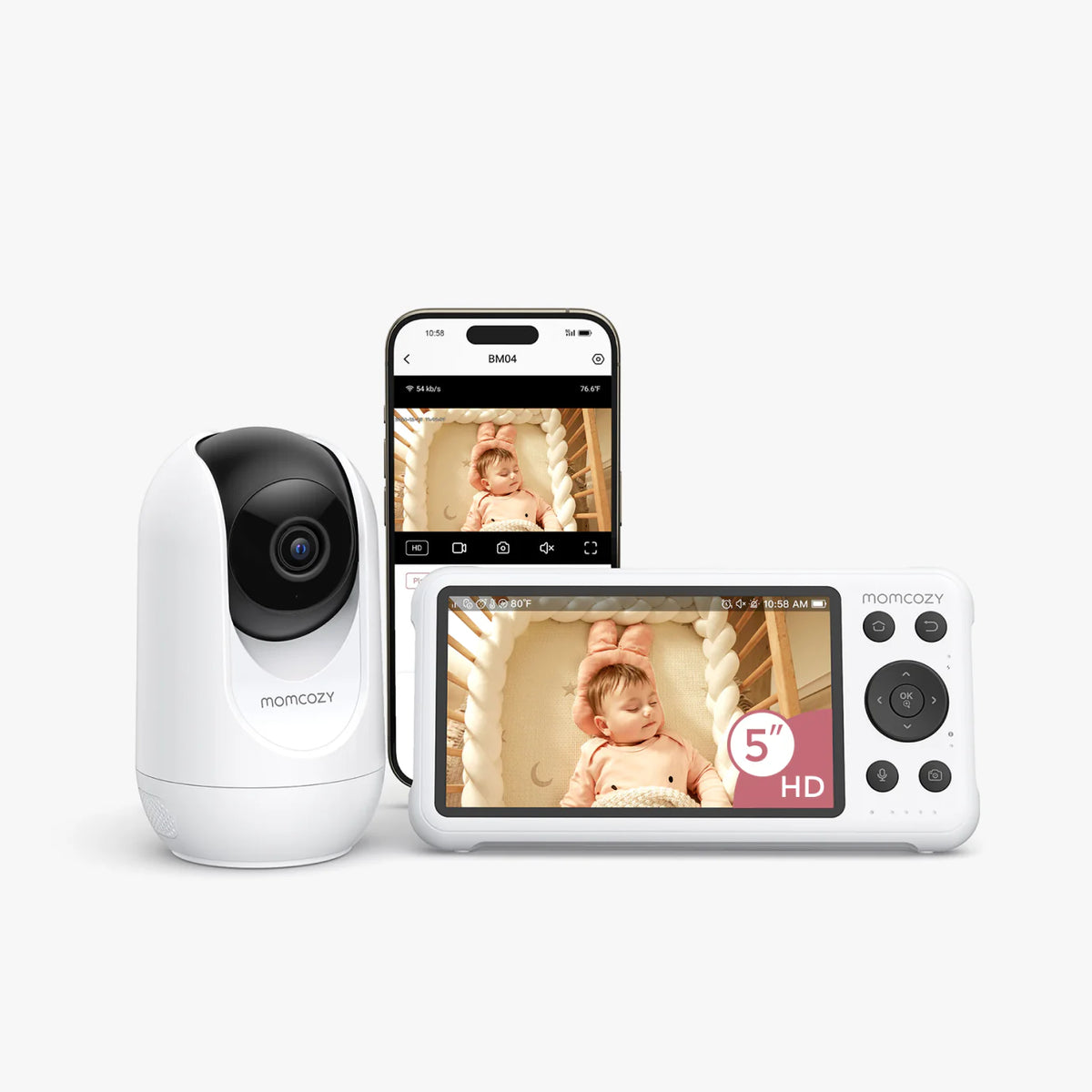 Momcozy 5-Zoll Dual-Mode Intelligentes Babyphone-BM04