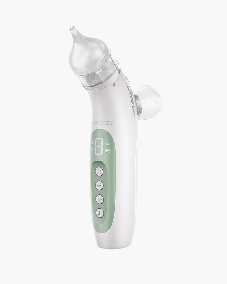 Translation missing: de.Momcozy BreezyClear 2-in-1 Nasensauger in Weiß-Grün mit Saug- und Sprühaufsatz