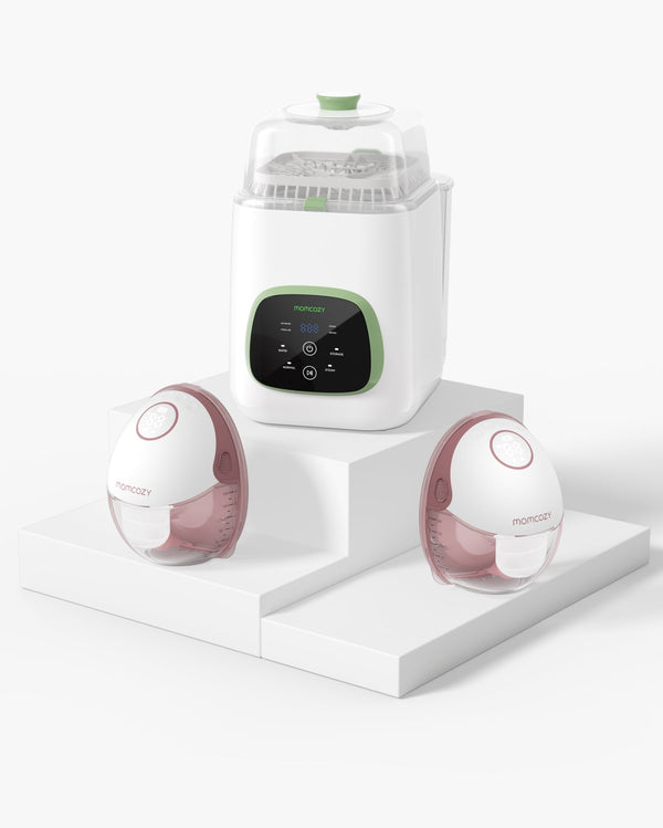 Pumpen & Reinigen Bundle: M6 freihändige Milchpumpe und KleanPal Pro Babyflaschenreiniger und Sterilisator