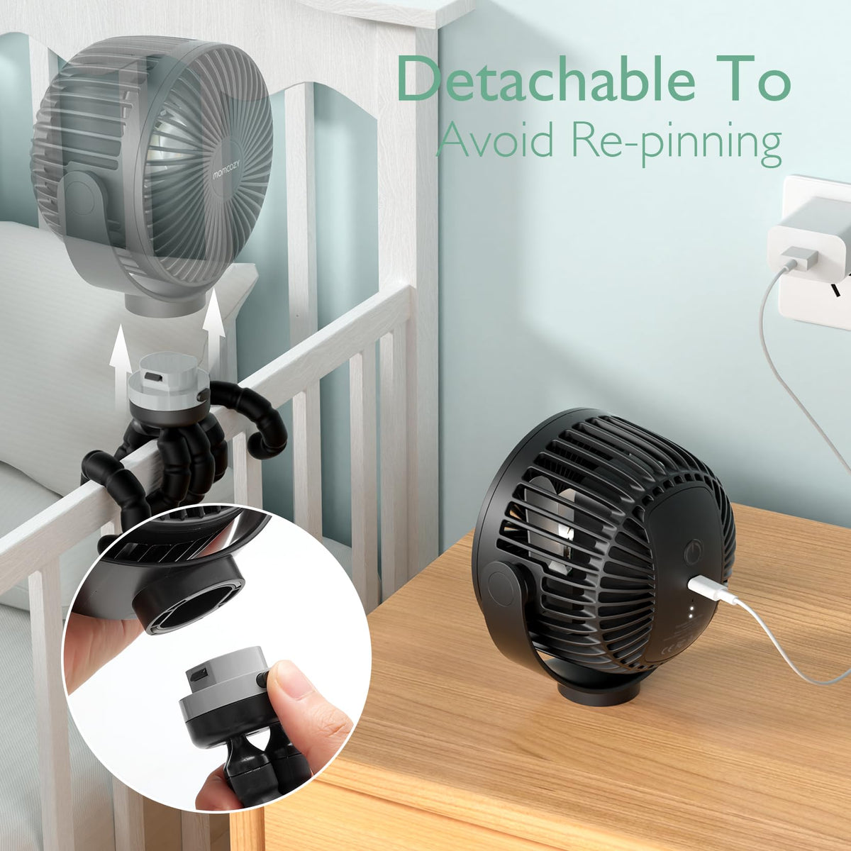 Wiederaufladbarer USB-Handventilator für die Reise