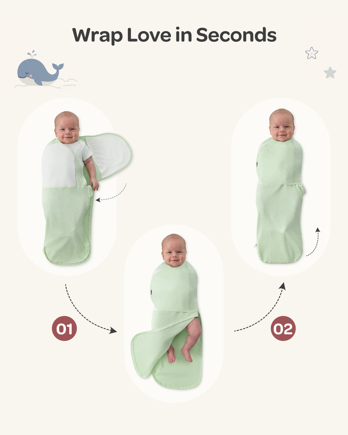 Momcozy atmungsaktives Airflow-Pucktuch für Babys von 0–3 Monaten