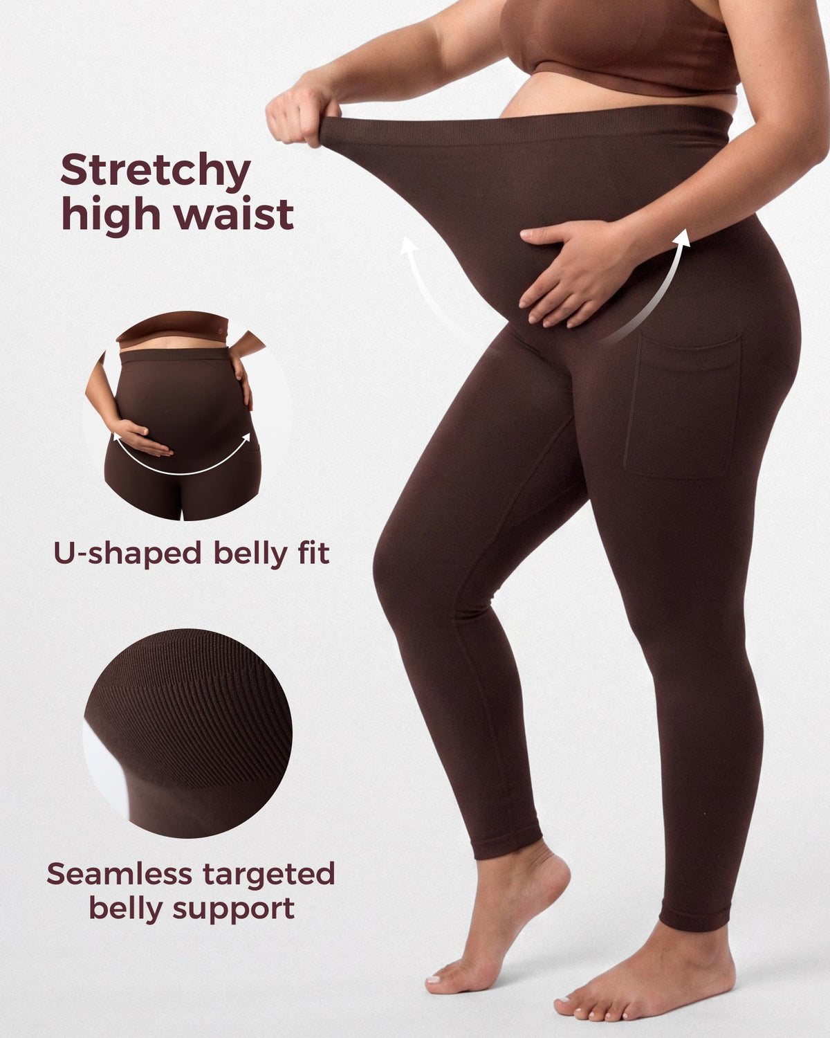 Umstandsleggings über dem Bauch – Umstands-Yogahosen