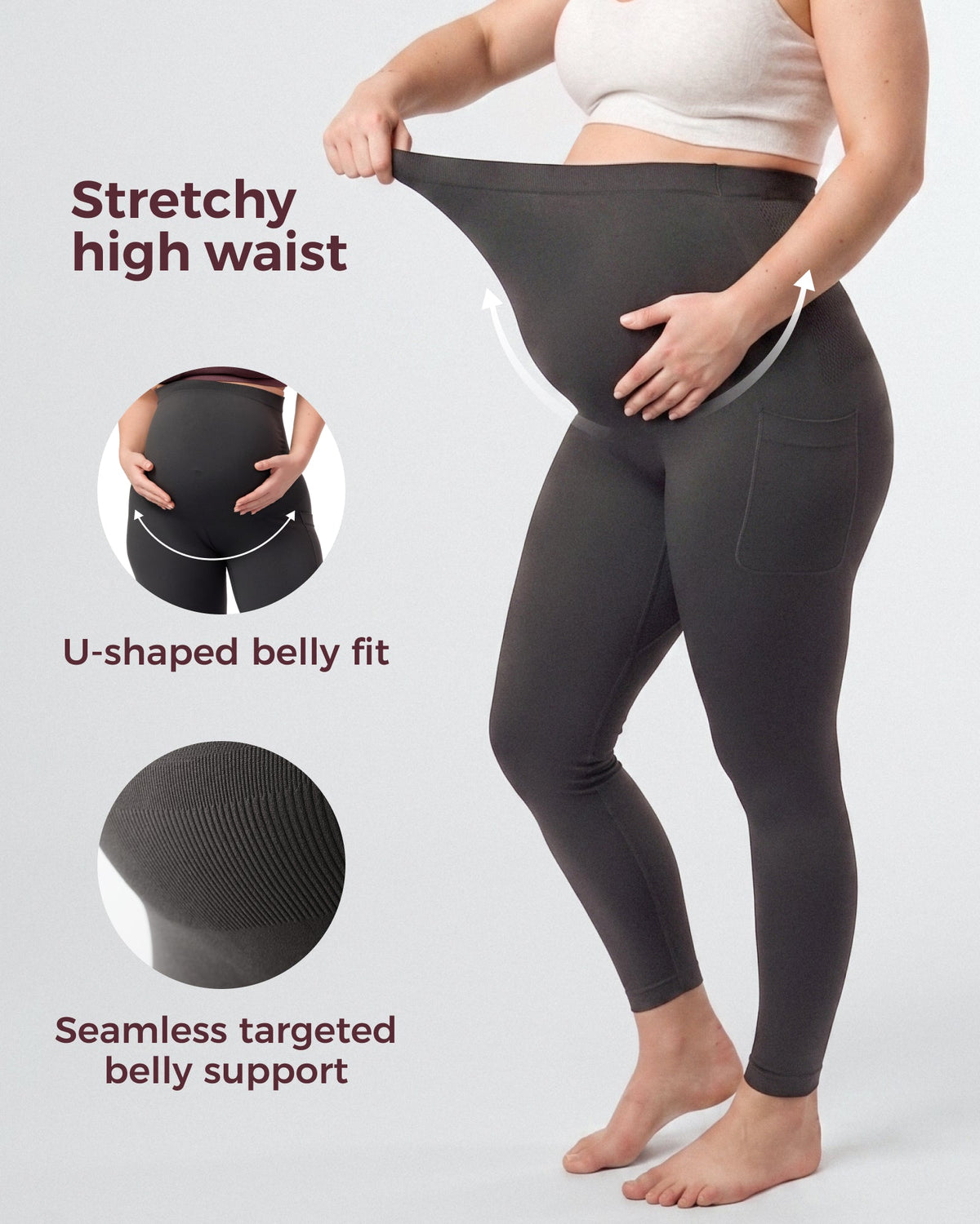 Umstandsleggings über dem Bauch – Umstands-Yogahosen