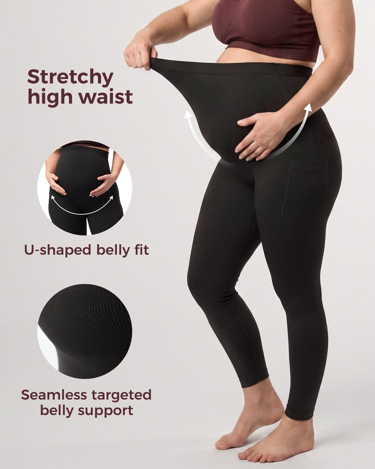 Umstandsleggings über dem Bauch – Umstands-Yogahosen