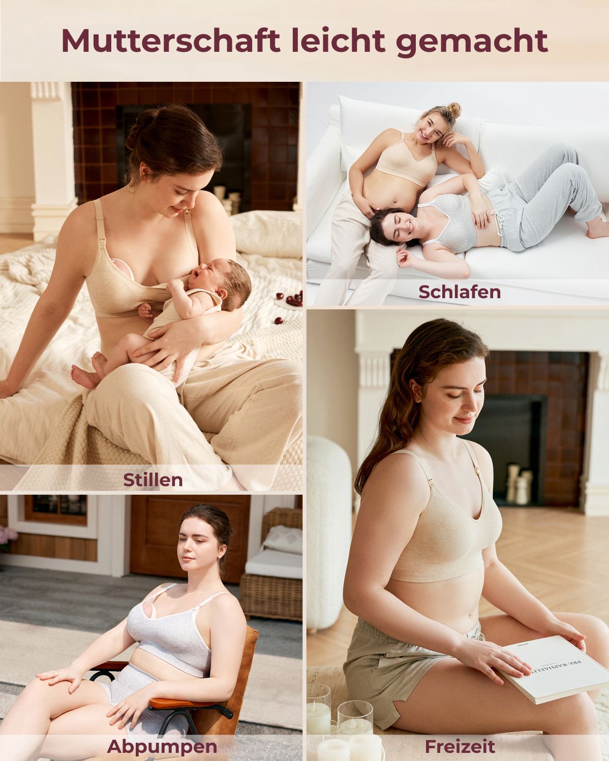 Momcozy Weicher U.S. Baumwolle Nahtloser Mutterschafts-BH