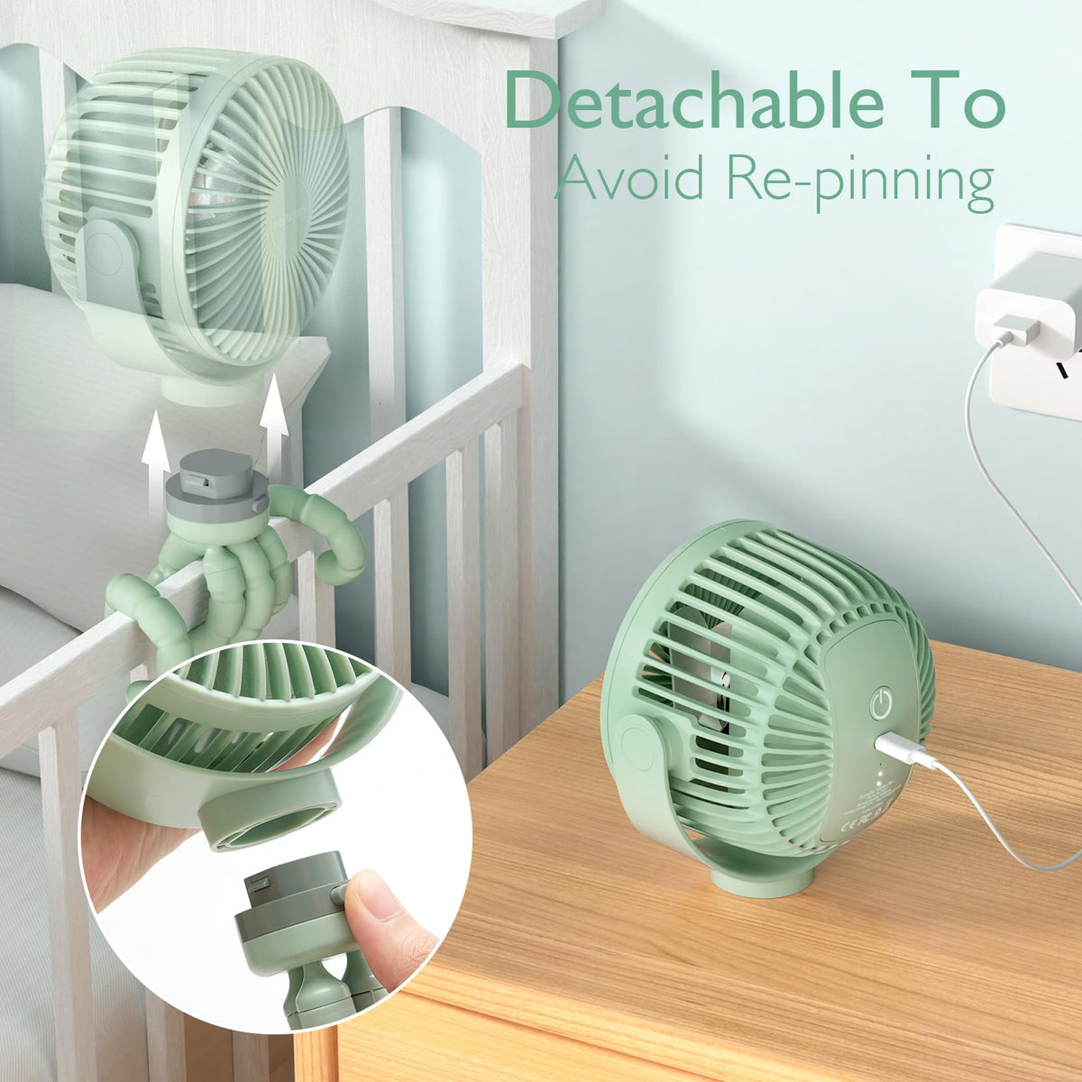 Wiederaufladbarer USB-Handventilator für die Reise