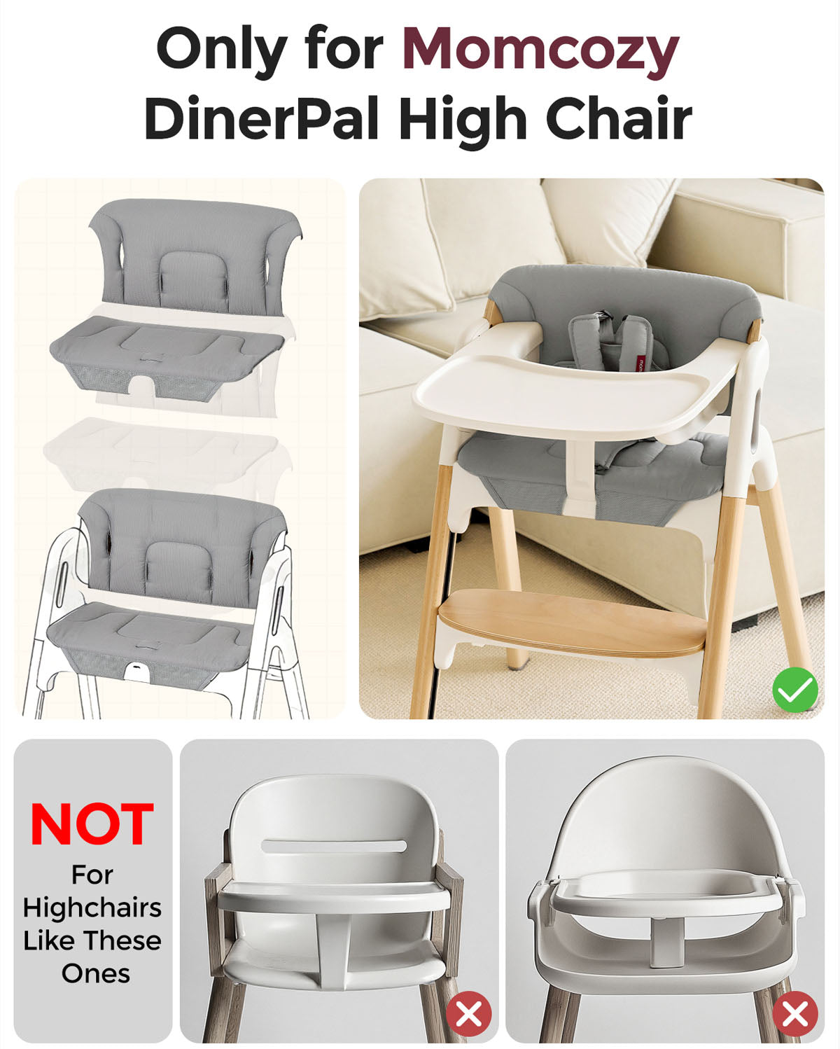 Weiches Kissen für Momcozy Dinerpal Hochstuhl