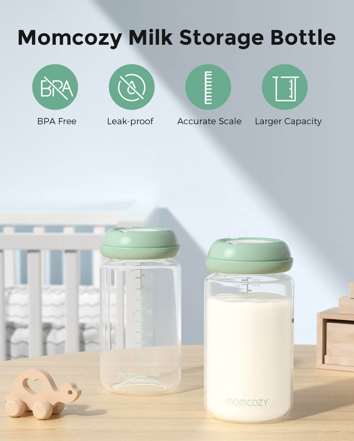 Natürliche Babyflasche Kompatibel mit Momcozy Kühler, 4PCS