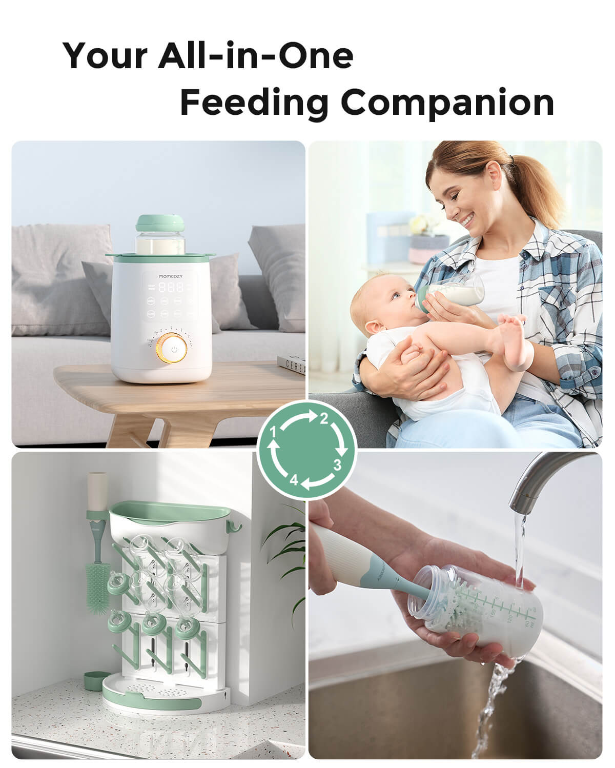 Natürliche Babyflasche Kompatibel mit Momcozy Kühler, 4PCS