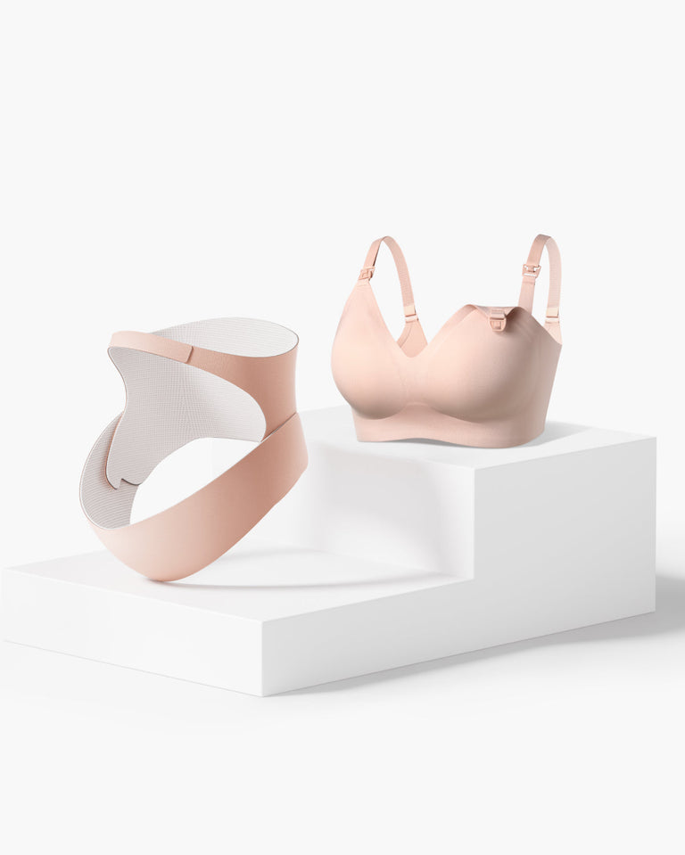 Translation missing: de.Schwangerschafts-Komfort-Bundle: Ergonest-Bauchband und ultraweicher nahtloser Still-BH YN21
