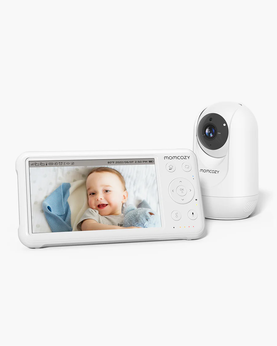 Momcozy BM01 Babyphone mit Kamera und 5-Zoll-Monitor, der das Baby zeigt