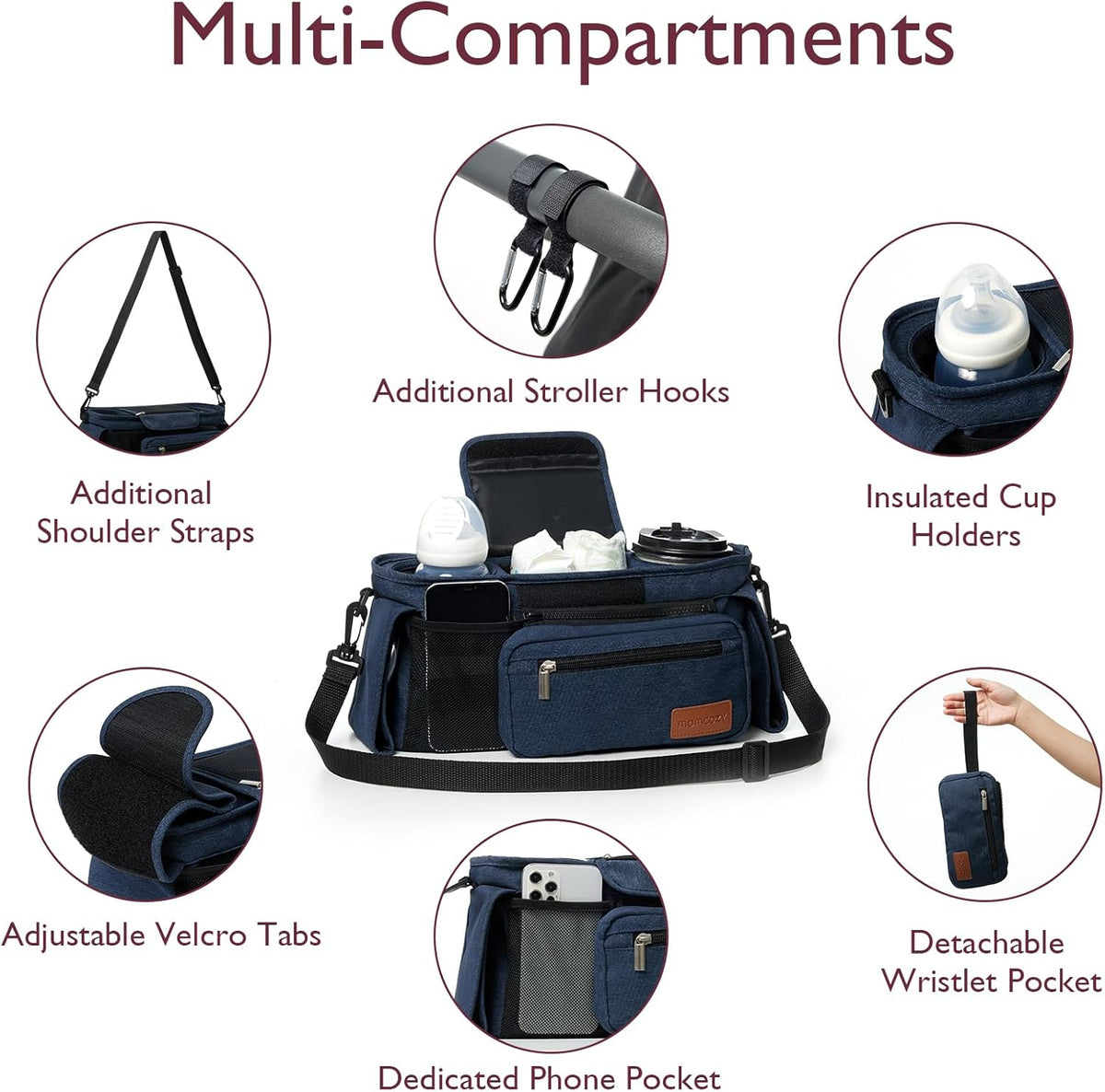 Momcozy Kinderwagenorganizer - All-in-One-Becherhalter & Haustierkinderwagen