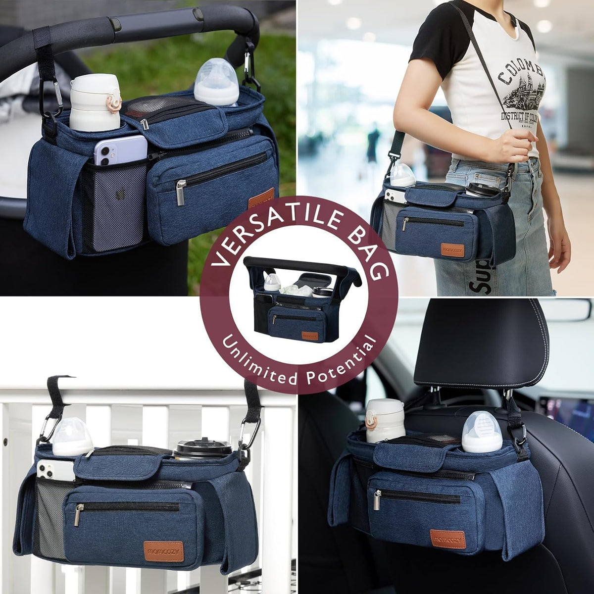Momcozy Kinderwagenorganizer - All-in-One-Becherhalter & Haustierkinderwagen