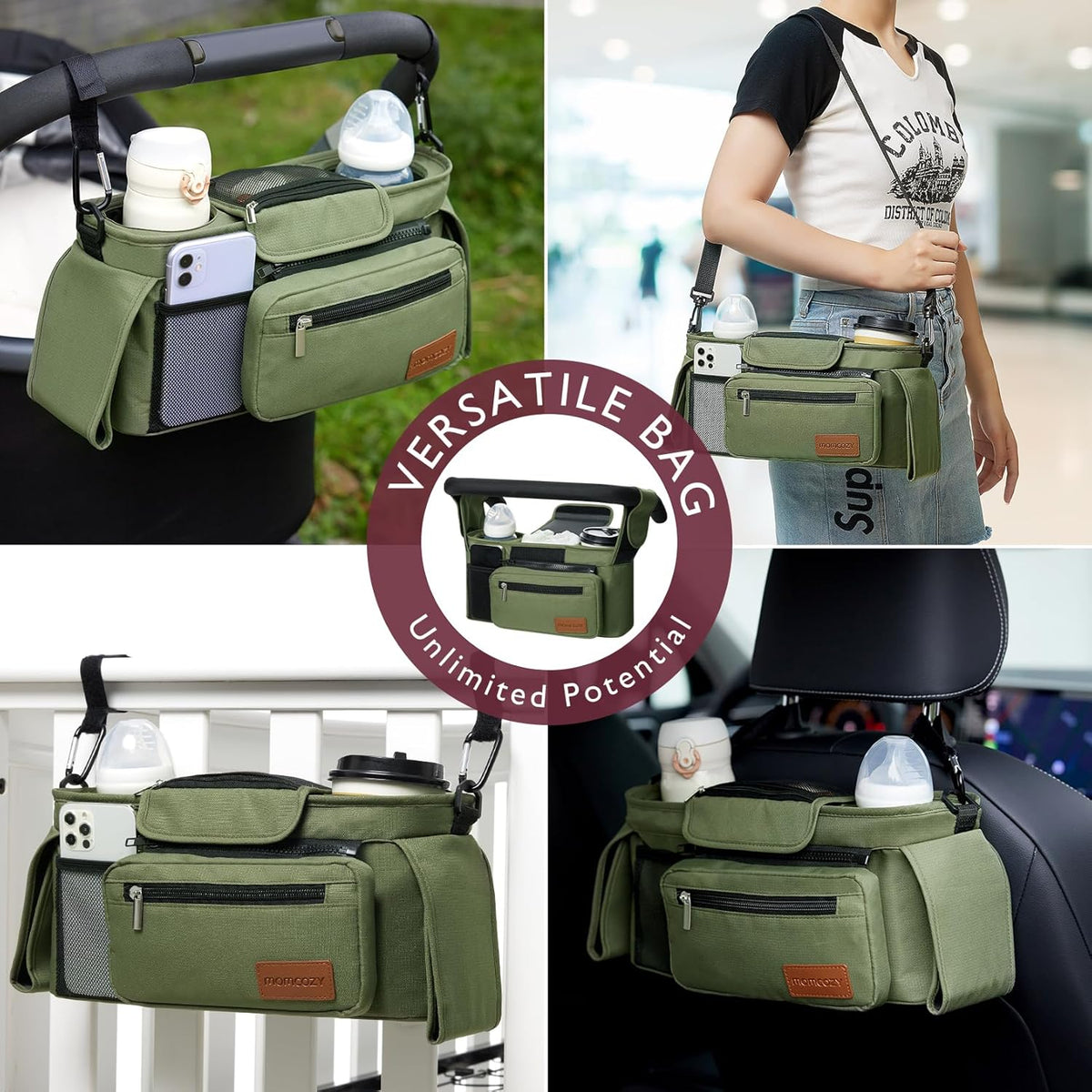 Momcozy Kinderwagenorganizer - All-in-One-Becherhalter & Haustierkinderwagen