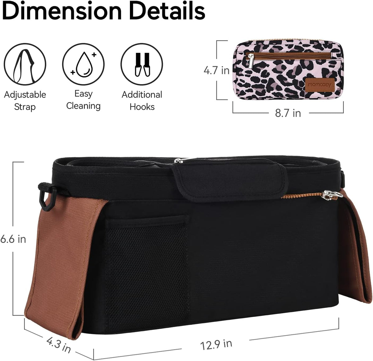 Momcozy Kinderwagenorganizer - All-in-One-Becherhalter & Haustierkinderwagen