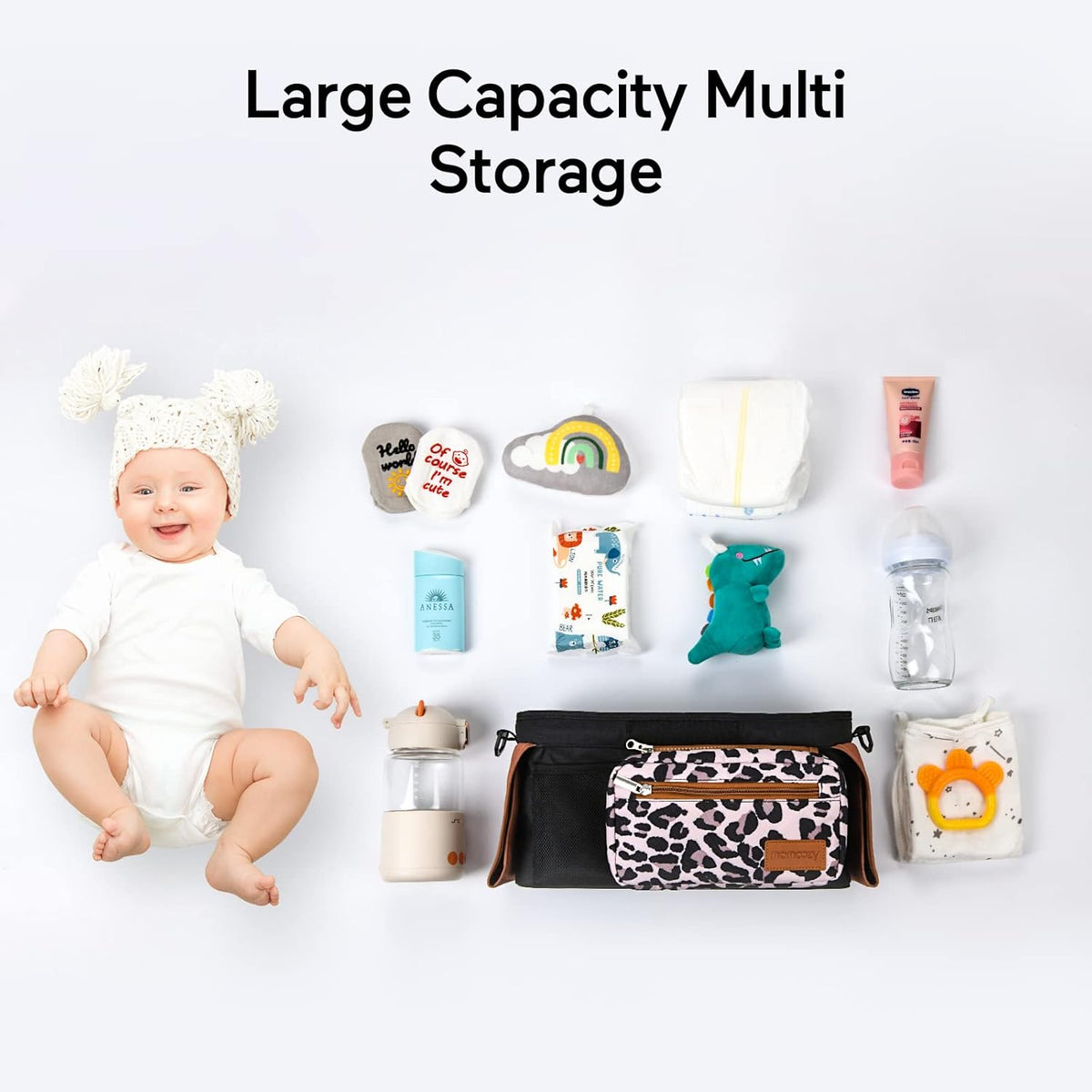 Momcozy Kinderwagenorganizer - All-in-One-Becherhalter & Haustierkinderwagen