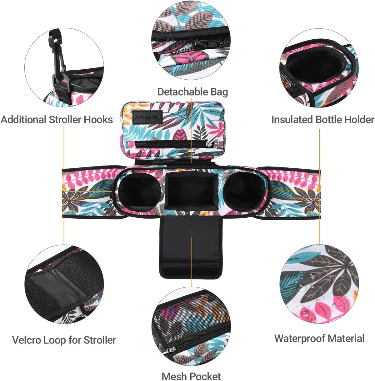 Momcozy Kinderwagenorganizer - All-in-One-Becherhalter & Haustierkinderwagen