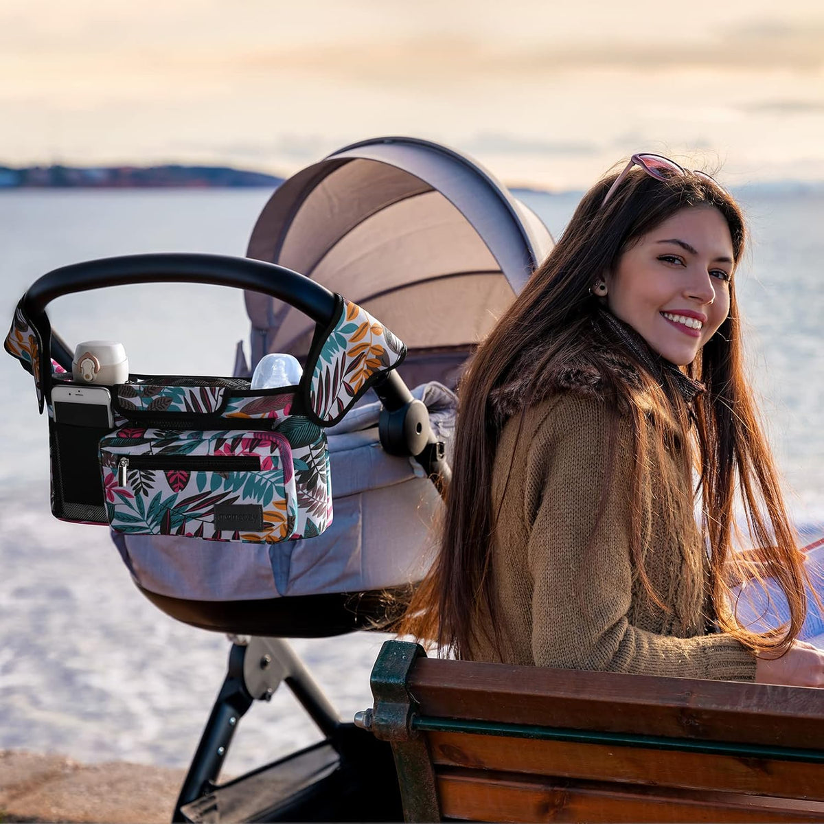 Momcozy Kinderwagenorganizer - All-in-One-Becherhalter & Haustierkinderwagen