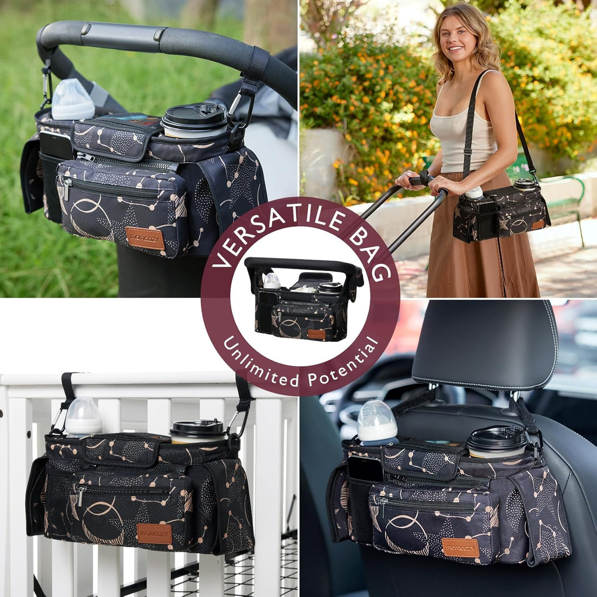 Momcozy Kinderwagenorganizer - All-in-One-Becherhalter & Haustierkinderwagen